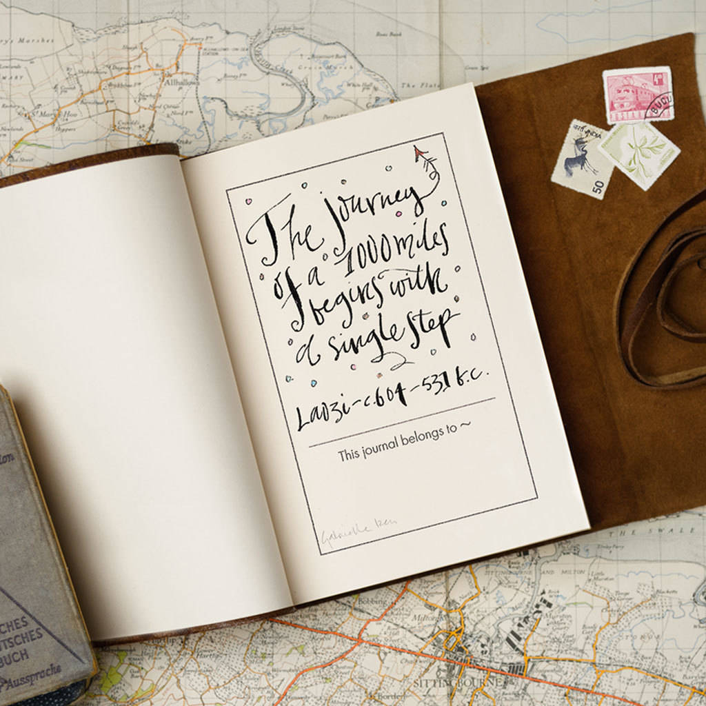 personalised travel journal with pockets