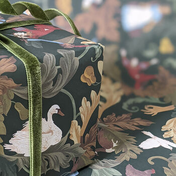 12 Days Of Christmas Gift Wrap Bundle With Gold Foiled Cards, 9 of 12