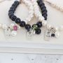 Personalised Pearl, Tag Charm And Birthstone Bracelet, thumbnail 9 of 11