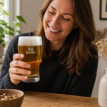 Personalised 40th Birthday Gift Pint Glass, 4 of 11