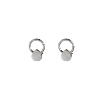 Natural Textured Stud Drop Earrings Sterling Silver, 2 of 2