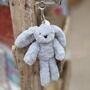 Theo The Plush Grey Bunny Keyring, thumbnail 1 of 2