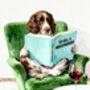 Your Own Dog Reading Book Wall Art Print, Customise Colours And Book Title, thumbnail 11 of 12