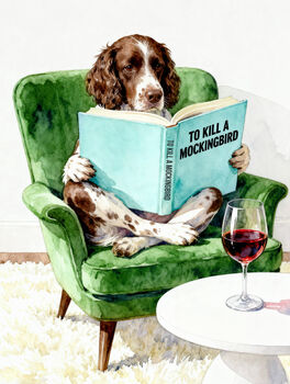 Your Own Dog Reading Book Wall Art Print, Customise Colours And Book Title, 11 of 12