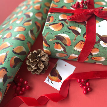 Christmas Robins Wrapping Paper, 3 of 11