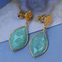 Gemstone Drop Earrings With Hammered Stud, thumbnail 6 of 8