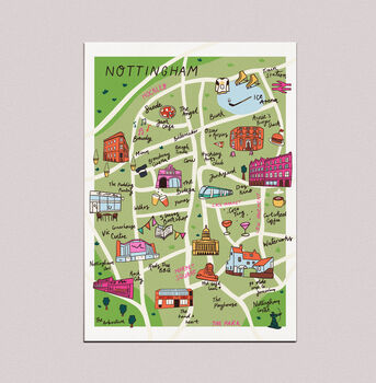 Nottingham Map Art Print, 3 of 4