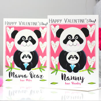 Personalised Panda Mummy Valentine's Card, 6 of 8