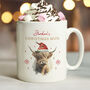 Personalised Highland Cow Christmas Mug, thumbnail 1 of 4