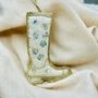 Luxury Irish Linen Festive Wellington Christmas Tree Decoration, thumbnail 1 of 7