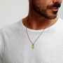 Small Ingot Men's Necklace 18 K Gold Plated Steel, thumbnail 9 of 11