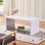 Goldfan White Gloss Coffee Table Center Tables, thumbnail 7 of 12