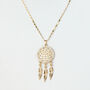 Sparkly Dreamcatcher Pendant Necklace With 14k Gold Colour Plated, thumbnail 1 of 5