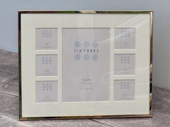 Sixtrees Gold Tone Multi Aperture Photo Frame, 2 of 3