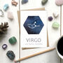 Virgo Star Sign Constellation Birthday Card, thumbnail 1 of 2