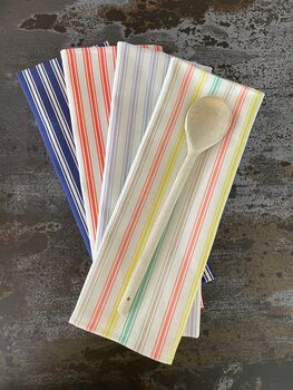 Rainbow Florence Stripe Cotton Linen Tea Towel, 2 of 3