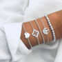 Double Silver Stacking Bracelets | Silver Bracelet Set, thumbnail 2 of 7