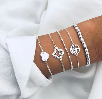 Double Silver Stacking Bracelets | Silver Bracelet Set, 2 of 7