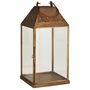 Brass Glass Lantern W/ Pattern Roof | Scandi Hygge, thumbnail 2 of 3