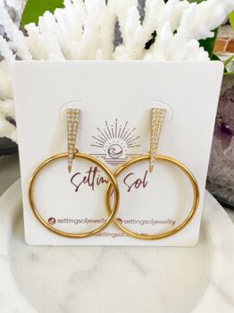 Gabriella Earrings 18k Gold Plated Titanium, Tarnish Free, Hypoallergenic + Waterproof, 2 of 11