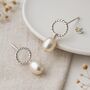 Sterling Silver White Freshwater Pearl Rope Stud Earrings, thumbnail 1 of 8