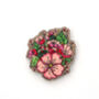 Pink Floral Bouquet Wooden Pin Badge, thumbnail 3 of 3