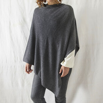 Fair Trade Luxury Soft Fine Knit Merino Cowl Poncho, 2 of 12