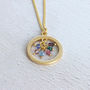 Family Birthstone Halo Necklace, thumbnail 3 of 10