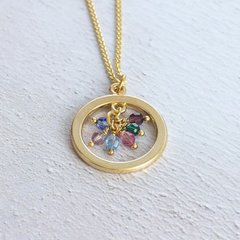 Family Birthstone Halo Necklace, 3 of 10