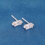 April Diamond Birthstone Baguette Stud Earrings, thumbnail 4 of 7