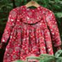 Girls Red Woodland Christmas Dress, thumbnail 2 of 3