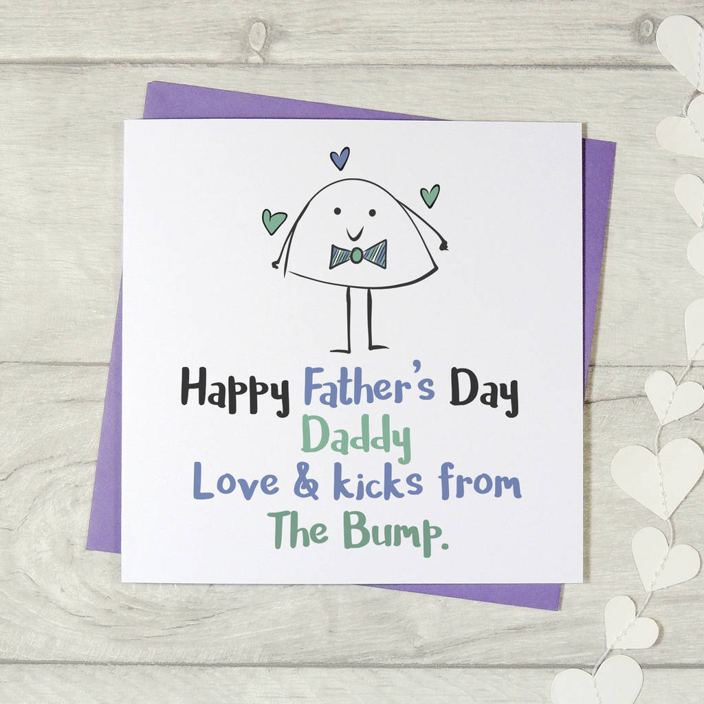 Happy Fathers Day Daddy Love And Kicks The Bump Card By Parsy Card Co 