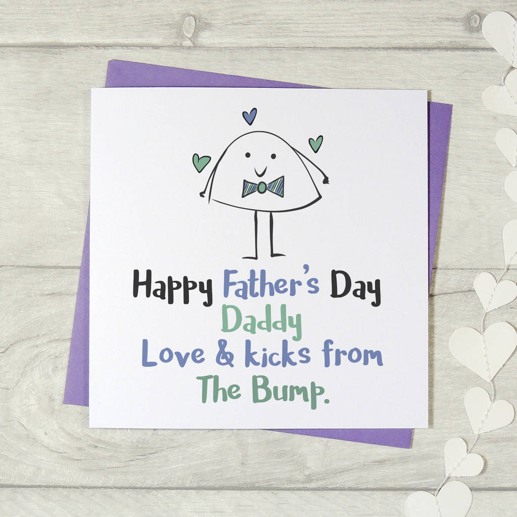 Happy Fathers Day Daddy Love And Kicks The Bump Card By Parsy Card Co