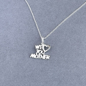 Super Woman We Love You Mother Silver Necklace, 2 of 3