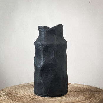Graphic Black Hammered Aluminium Stylish Vase, 5 of 9