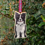 Collie Dog Hanging Wooden Christmas Decoration, thumbnail 5 of 6