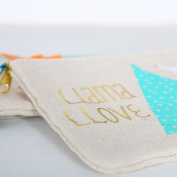 Personalised Llama Love Cosmetic Accessory Pouch, 3 of 4