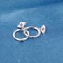 Silver Evil Eye Charm Hoop Earrings, Charm Earrings, Dainty Hoops, thumbnail 3 of 7