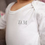 Embroidered Initials Organic Cotton Baby Grow Gift, thumbnail 3 of 3