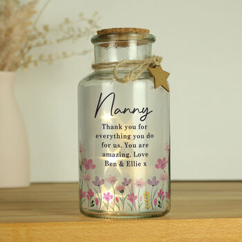 Personalised Birthday Floral LED Jar For Nan Or Grandma, 5 of 5