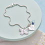 Butterfly Charm Bracelet With Birthstones, thumbnail 9 of 12