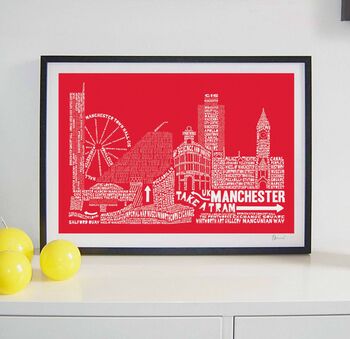Manchester Skyline Typography Print, 6 of 8