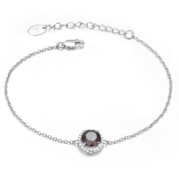 Royal Smoky Quartz 925 Sterling Silver Bracelet, 3 of 4