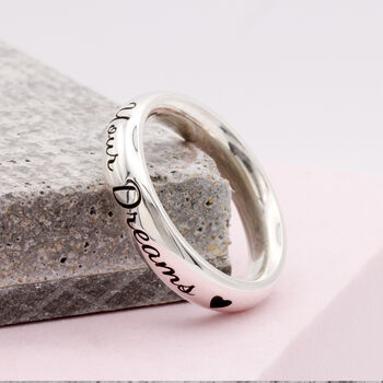 Personalised Silver 5mm Wide Ring Band, 2 of 6