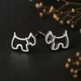 Sterling Silver Scottie Dog Stud Earrings, thumbnail 8 of 8