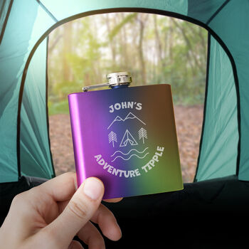 Personalised 'Adventure Tipple' Hip Flask, 4 of 6