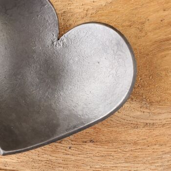 6th Anniversary Gift, Mini Decorative Iron Heart Dish With Smooth Metallic Finish, 5 of 8