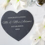 Personalised Set Of Two Heart Shaped Slate Placemats, thumbnail 3 of 5