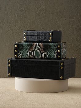 Handmade Neutral Leather Box Set With Gold Rivet Detail, 6 of 6
