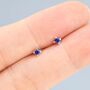 Extra Tiny 2mm Sapphire Blue Cz Stud Earrings, thumbnail 3 of 11